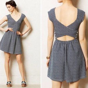 Anthropologie Cross Back Open Back Geometric Print